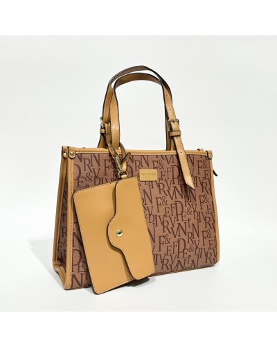 BOLSO V&V FINDER CAMEL LETRAS 