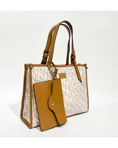 BOLSO V&V FINDER BEIGE LETRAS