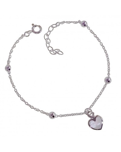 Pulsera combinada corazón nacar 